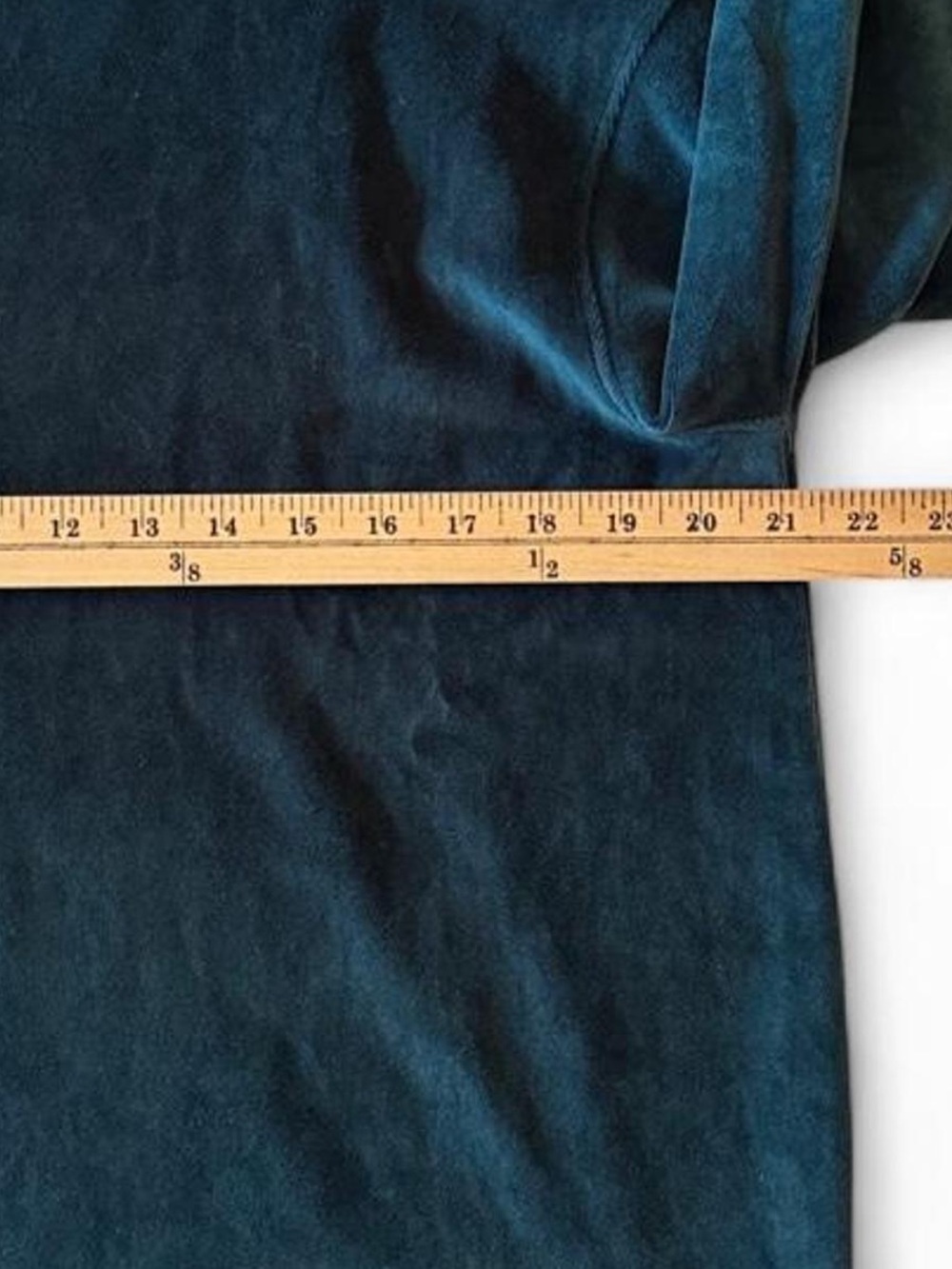 PACT Organic Cotton Pure Velour Mock Neck Pullover Deep Teal M Quiet Luxury Soft - Picture 8 of 8